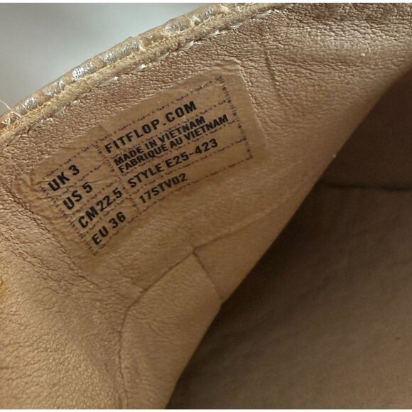 FitFlop Loafers Womens Fringey Sneakerloafer Silver Snake Size 5 - Picture 9 of 9